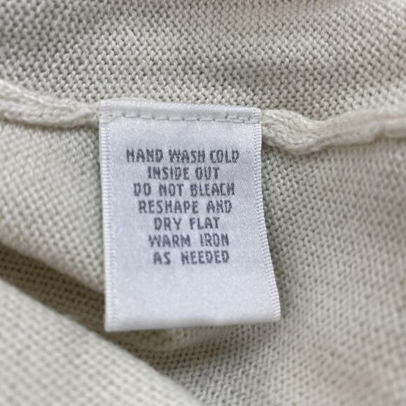 VTG Worthington Cardigan Sweater Petite Large Cream Rhinestone Button Sequin Y2K - Picture 9 of 10